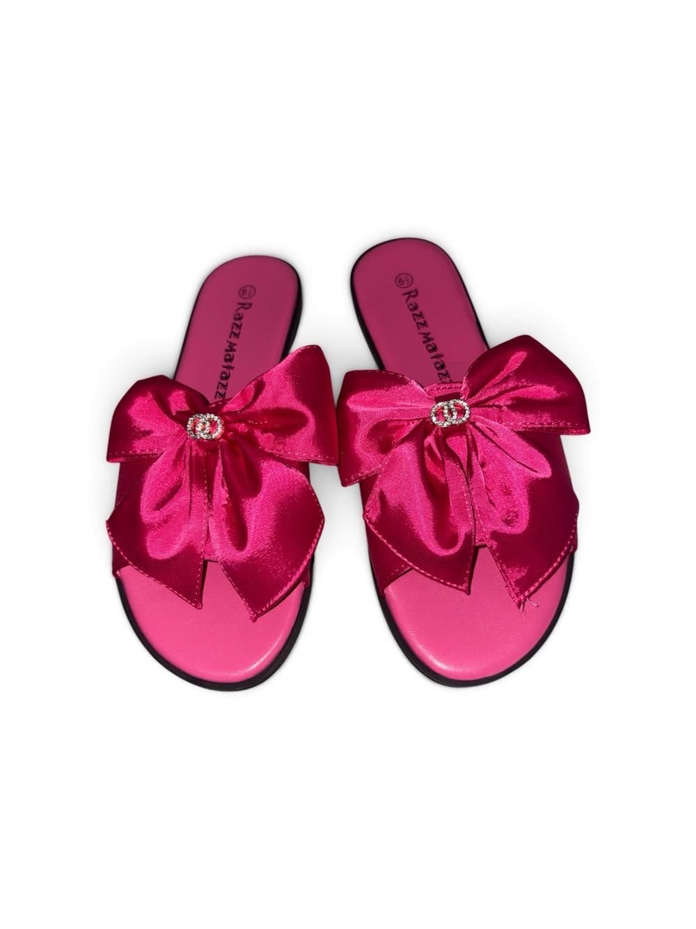 Women’s Hot Pink Bow Slide Sandals - Picture 2 of 7